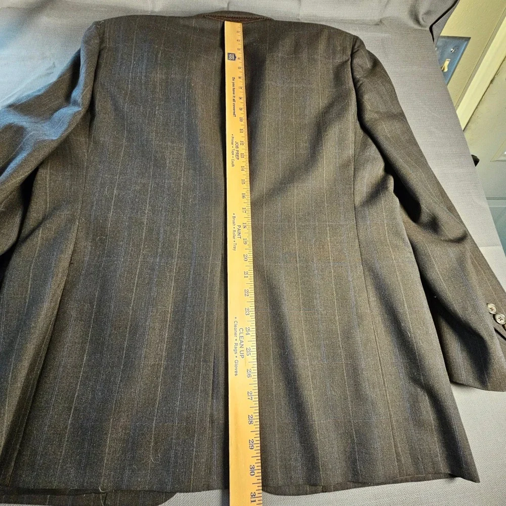 Hart‎ Schaffner Marx Mens Blazer Brown Windowpane Sport Coat 2 Button VTG